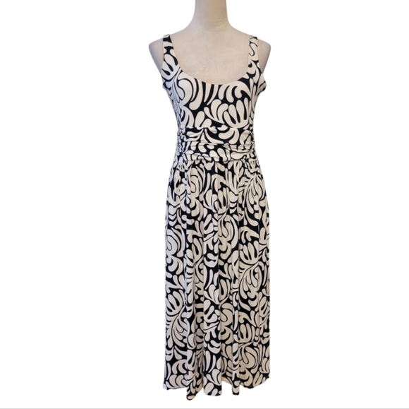 Boden Sleeveless Print Midi Dress Size 8 Petite - Picture 2 of 6